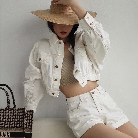 Chennchenn white denim jacket - Picture 3 of 4